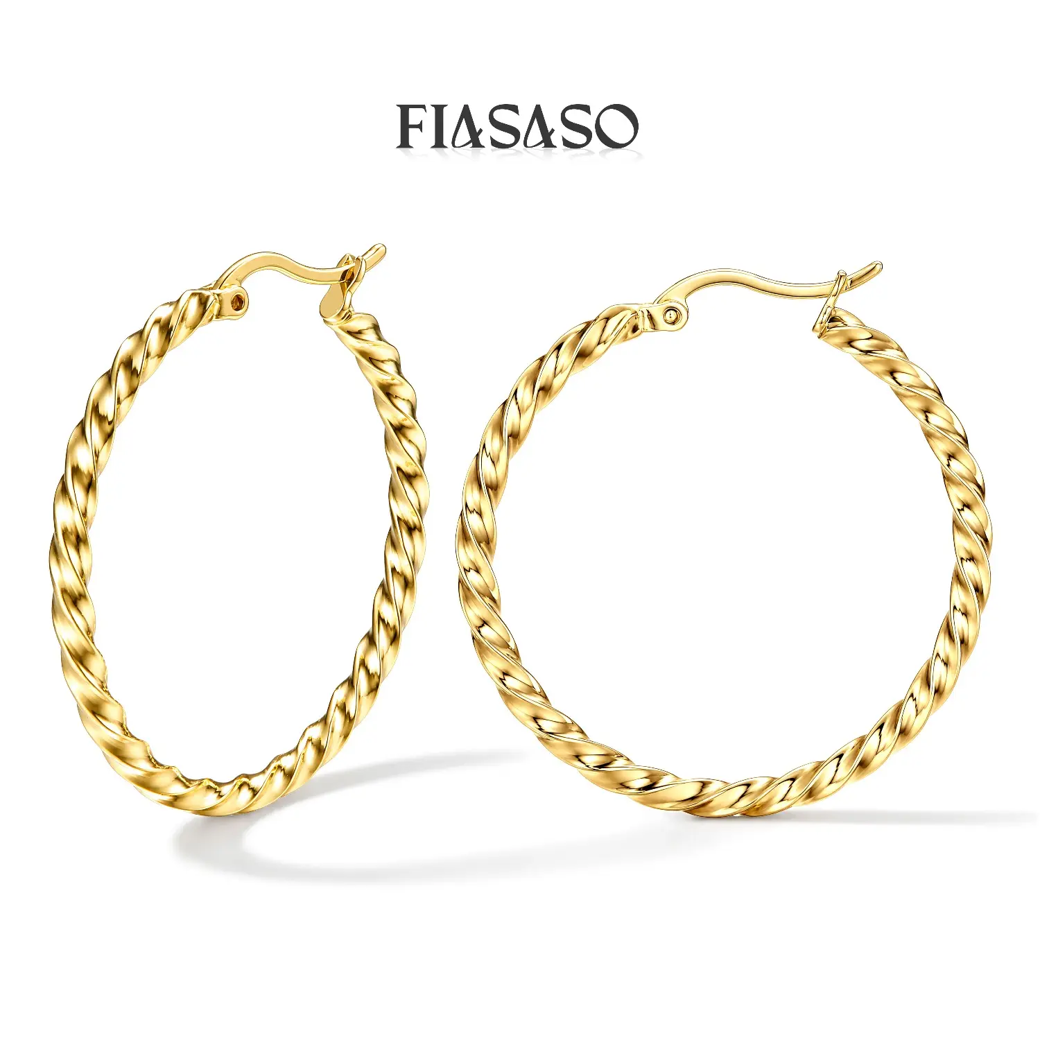 FIASASO 925 Sterling Silver Hoop Earrings for Women,Hypoallergenic | Silver/Gold Trend Lightweight Twisted Huggie Hoop Earrings for Sensitive Ear,Jewellery Gift 15/20/30/40MM