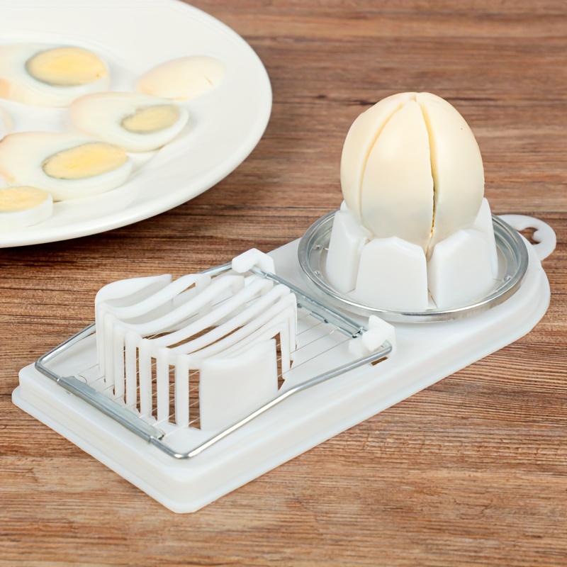 2-in-1 Multifunctional Egg Slicer Cutter - Hard Boiled Egg Chopper/Divider/Dicer - Kitchen Gadget, ABS Material, Uncharged