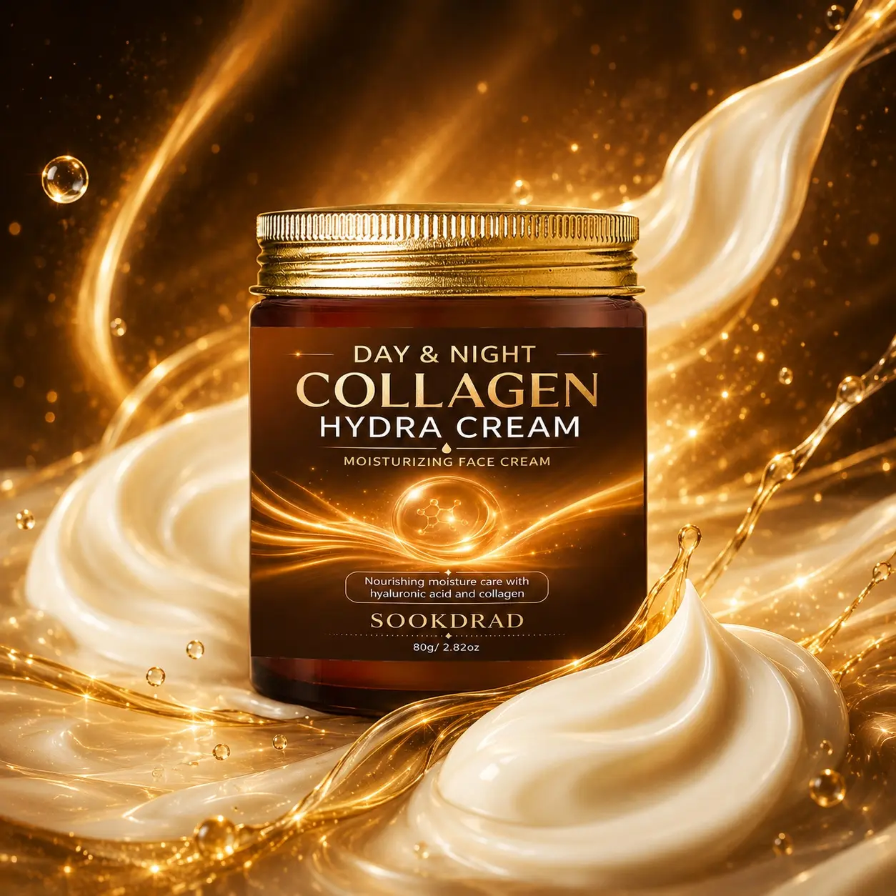 Day & Night Collagen Hydra Cream, contains collagen and hyaluronic acid, moisturizing, for face, day and night use., 80g/2.82oz