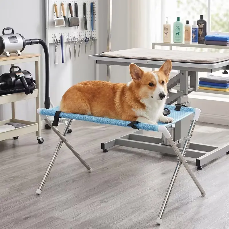 Blue Multi-Functional Eight-Hole Cat Grooming Solution, Nail Clipper Dog Hammock, Indoor Puppy Bath Hammock, Ear Cleaning, Brushing
