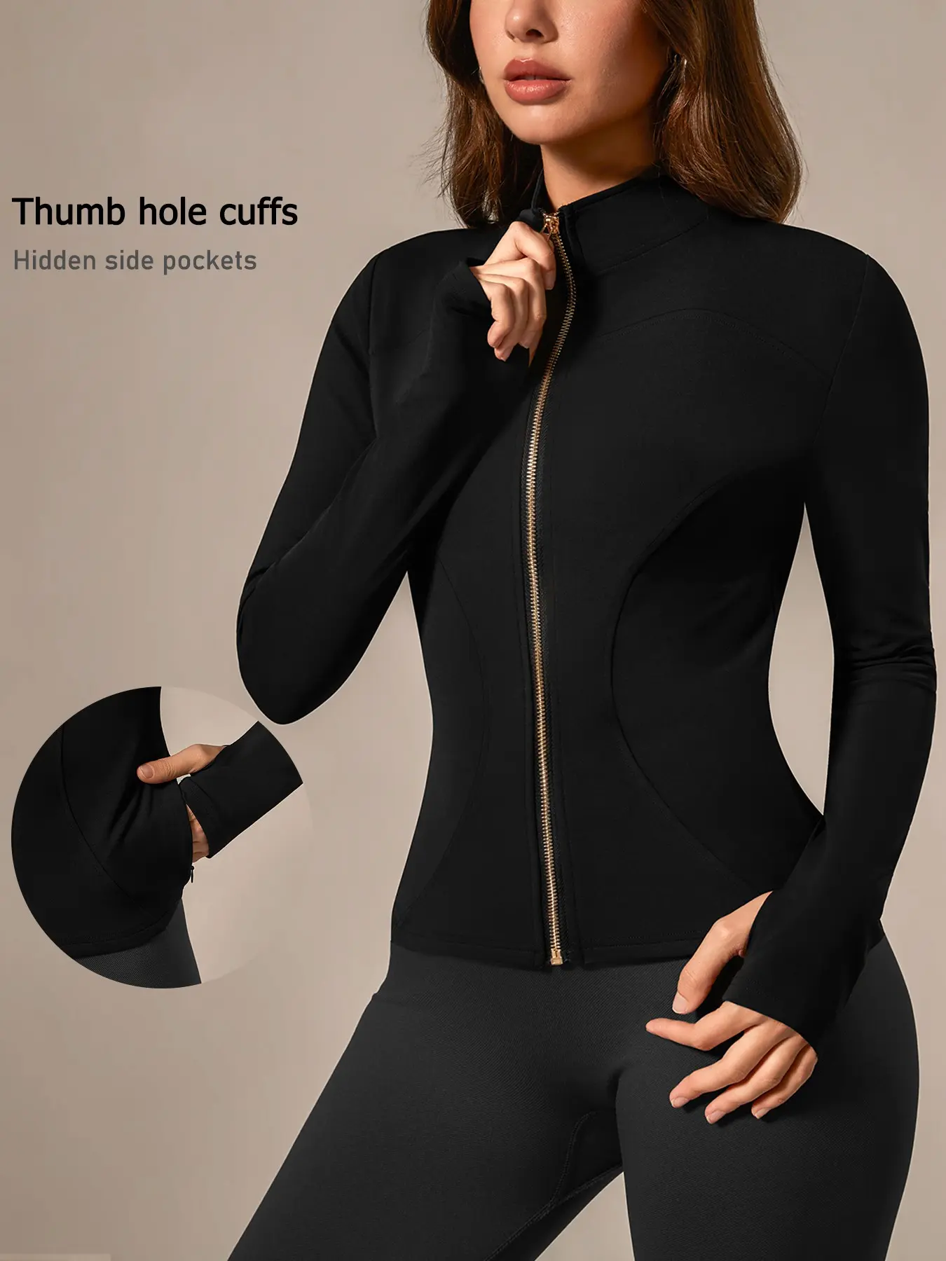 Women's Sporty Jacket, Sports Outerwear, Anti-Pilling Fabric, Stand Collar Design, Metal Zipper Detail, Concealed Pockets, Slim Fit, Windproof & Stylish, Sports Outwear