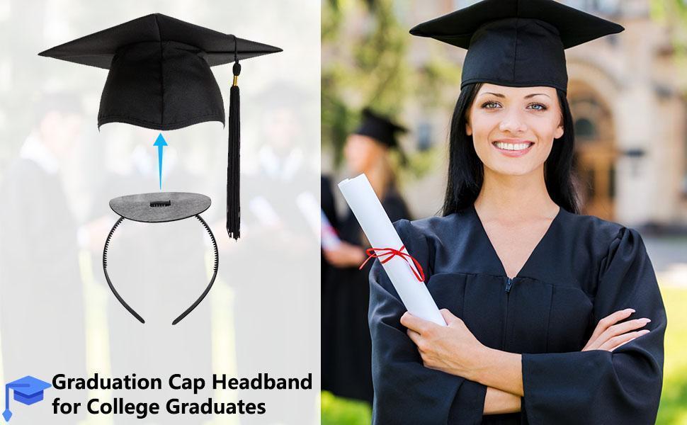 2 Pack Graduation Cap Headband Firm Anti-Fall Grad Headband Insertnb Secures Your Graduation Cap