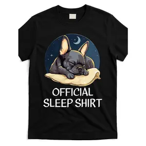 180gFrench Bulldog Sleep For Frenchie Lover |   Casual Loose Fit, Crew Neck, Non-Stretch Fabric, Print Pattern, Short Sleeve, All-Season