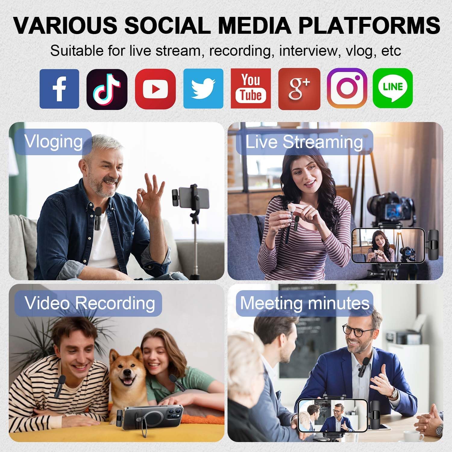 Wireless Lavalier Microphone for iPhone iPad Android Mini for Live Streaming Video Recording Outdoor Indoor Interviews YouTube TikTok Vlog wireless microphones Wireless Lavalier Microphone for iPhone iPad Android Mini for Live Streaming Video Recording Outdoor Indoor Interviews YouTube TikTok Vlog wireless microphones