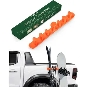 Magnetic Ski Holder for Car Side, Magnetic Snowboard Mount Rig Strips, Prevents Ski and Snowboard Tipping Over, Protects Vehicle from Scratches, Orange Snowboard Accessories