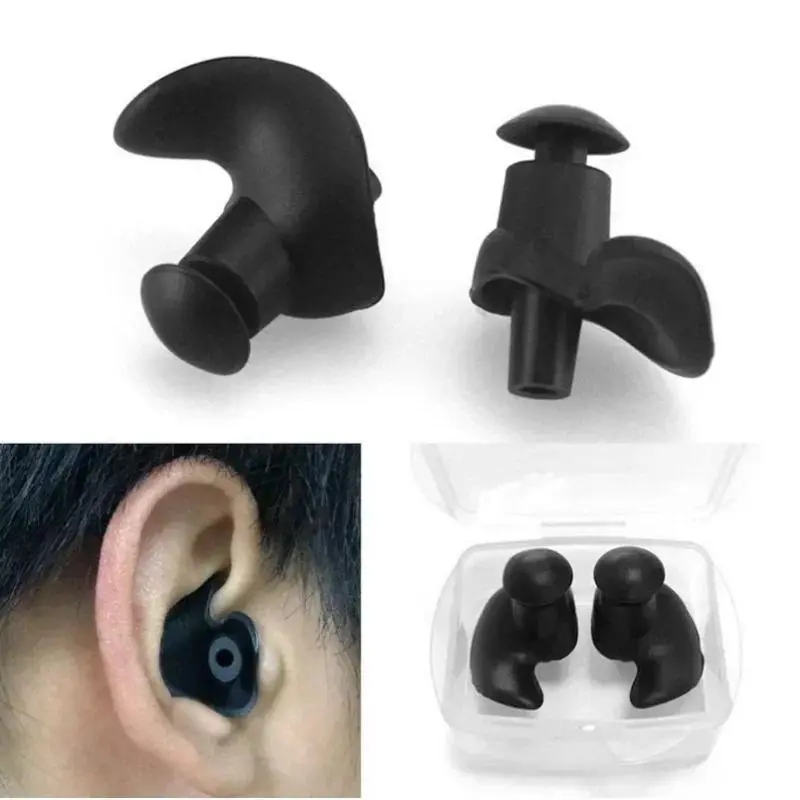 1pair Ear Plug Waterproof Swimming Professional Rubber Swim Earplugs for Adult Swimmers Children Diving Soft Anti-Noise Ear Plug