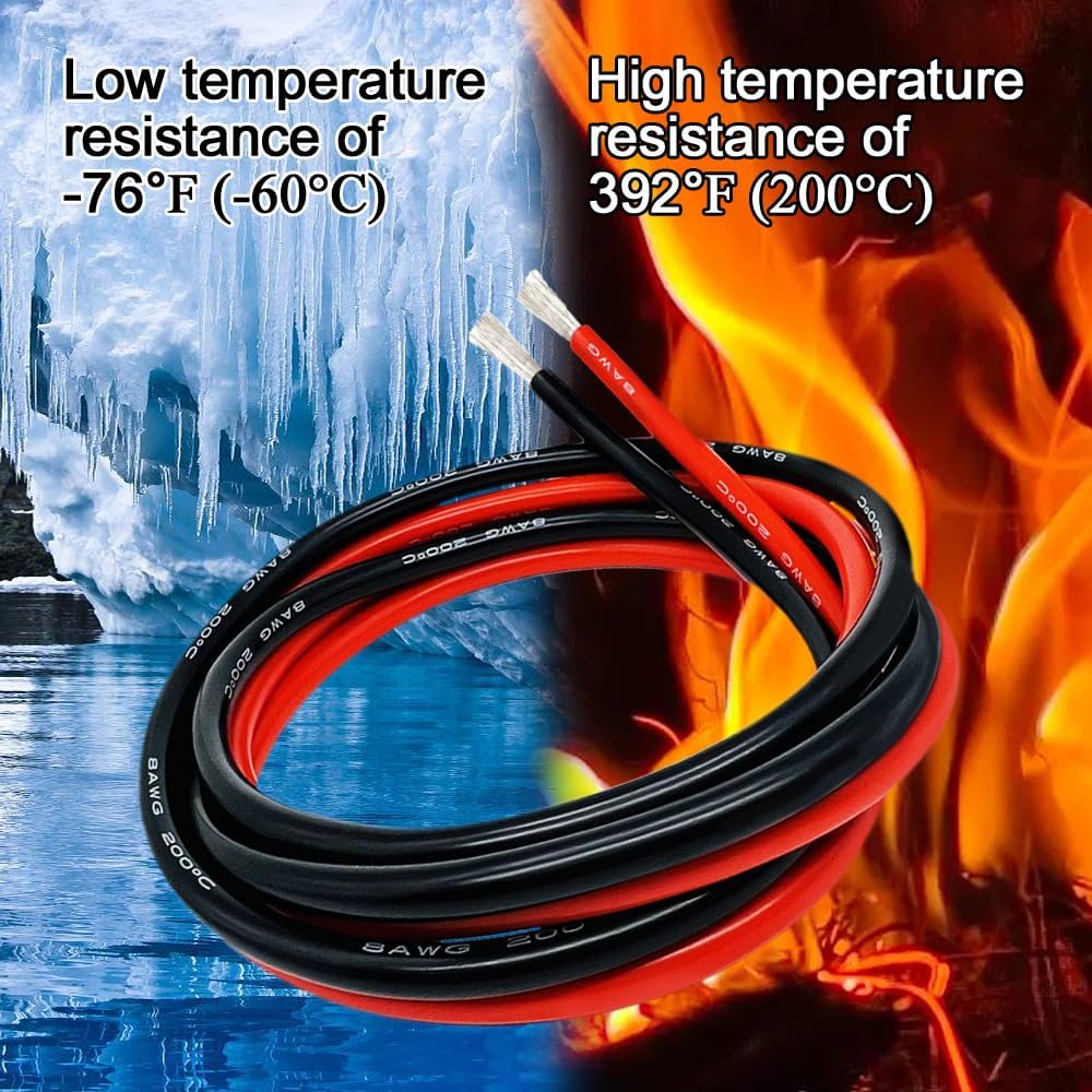 Jumper Cables with clips Compatible with Mil.waukee M18 18V , wire 8AWG Automotive Booster Cables for Jump Starting Using Tool , 392?(200?)(1.3FT) Jumper Cables with clips Compatible with Mil.waukee M18 18V , wire 8AWG Automotive Booster Cables for Jump Starting Using Tool , 392?(200?)(1.3FT)