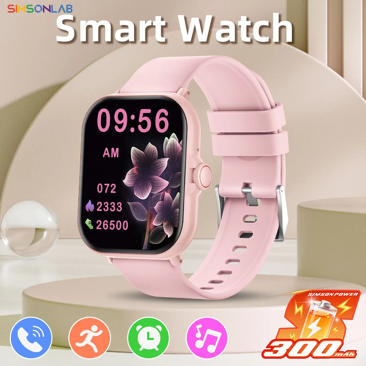 SIMSONLAB Smart Ring for Men and Women with Charging Case, Fashionable Fitness Tracker, Bluetooth App Connectivity, Distance Measurement, Step Counter, Wireless Connection, Remote Photo Control, Perfect Fashion Accessory for Couples, Gift Option, Android
