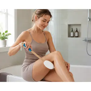 Bath brush, back and foot lotion applicator, specialized back sunscreen applicator-ideal for applying skincare creams, sunscreen, moisturizers, and tanning products