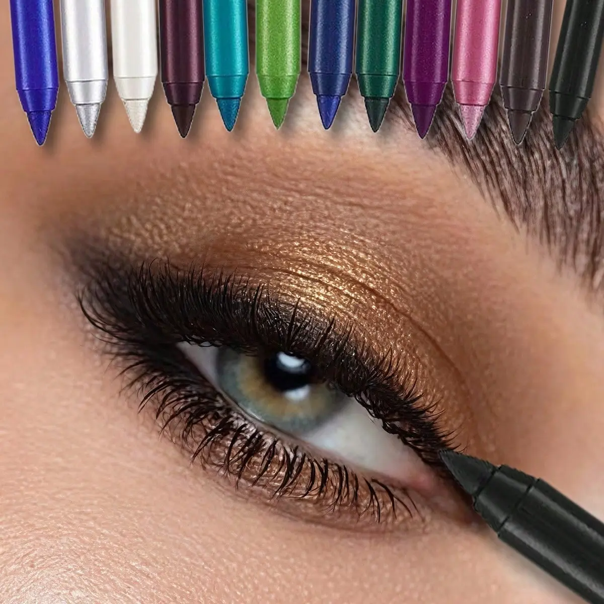 12-Piece Set Of Colored Eyeliner Gel Pens, Pearl Glitter Metallic Matte Eyeliner Pens, Cream Eyeshadow Pens, Eyeshadow For Daily, Holiday, Eye Makeup, Cosplay Stage Makeup, Eye Makeup Set
