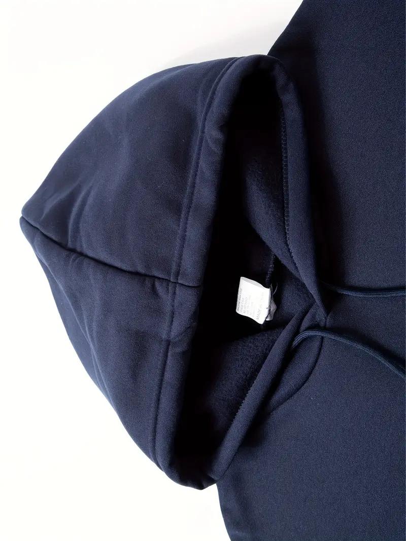 Men's New York Printed Hoodie Sportswear Set - Polyester Sportswear Set with Pocket, Long Sleeve, Loose Style, Knitted Fabric, Autumn/Winter, Slightly Elastic