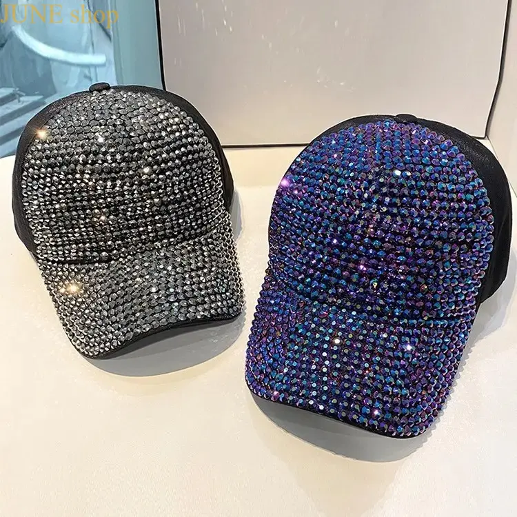 Women's Rhinestone Snapback Hat, Hip Hop Style Adjustable Baseball Cap for Casual Streetwear and Daily Commute, Female