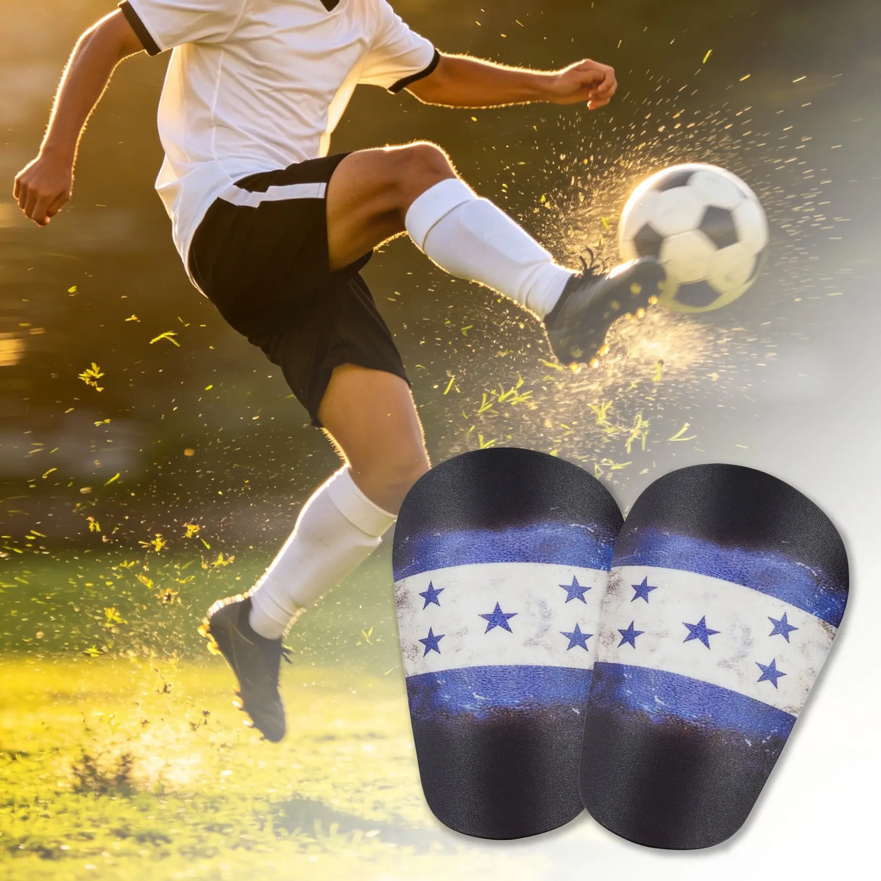 Men's Number Print Football Shin Guard, 1 Pair Lightweight Comfortable Football Shin Guard, Football Equipment for Training & Competition, Sports & Outdoor Accessories, Soccer Gear