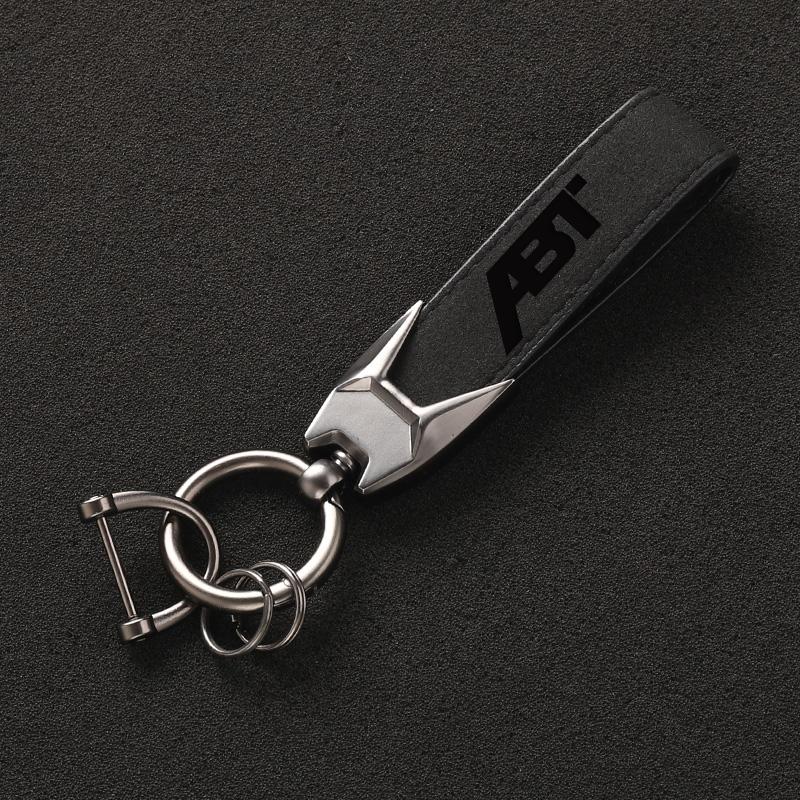 New Suede Leather ABT Keyring Car Keychain for Audi A3 A4 A5 A6 A7 Q3 Q5 Q7 Q8 RS3 RS6 S3 S5 VW Golf 4 5 6 7 Passat Accessories