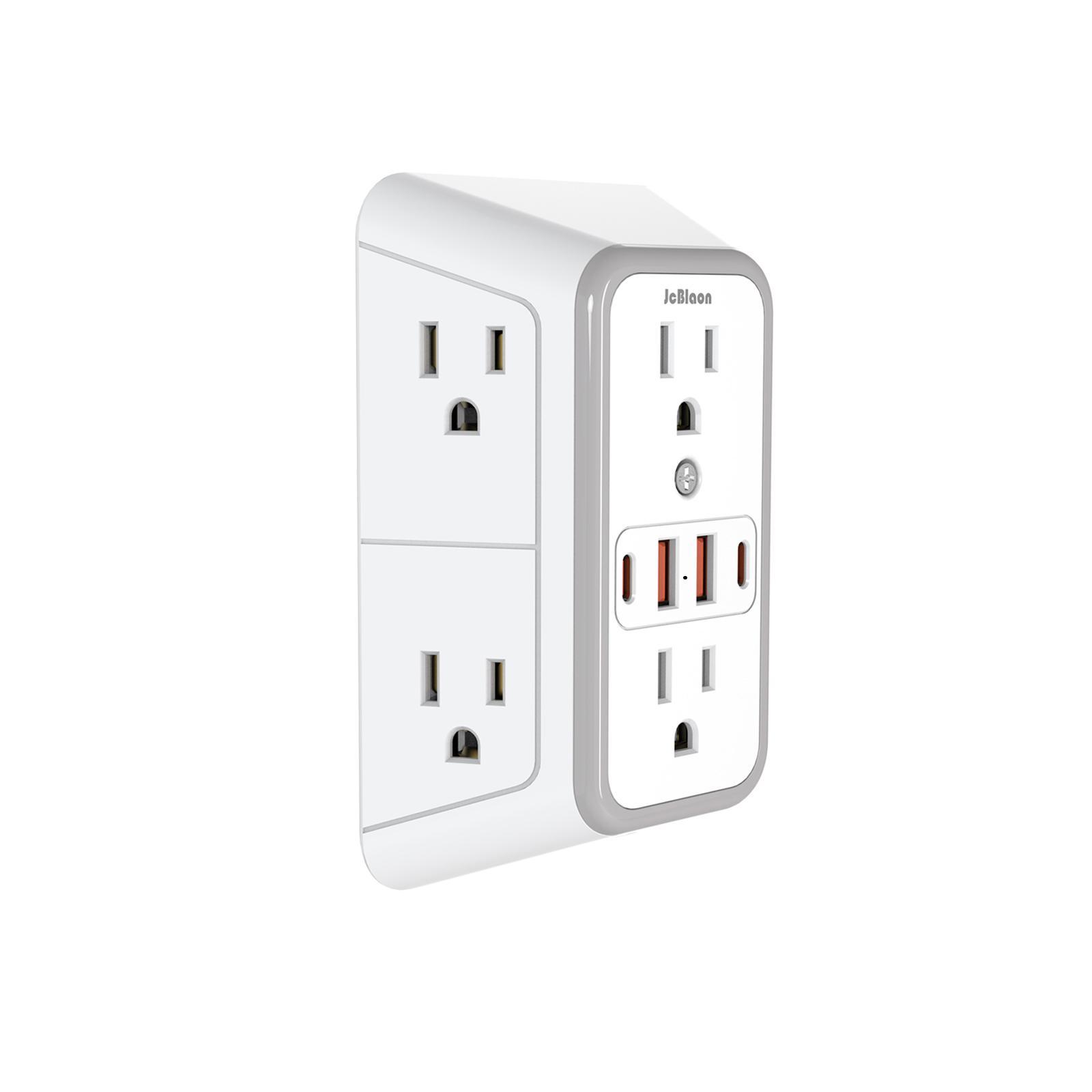 JcBlaon 6-Outlet Surge Protector Wall Charger USB Power Outlet with 4 USB Ports, Multi-Plug Adapter for Home, Office and Travel, Wall Outlet Extender #TOP PICKS