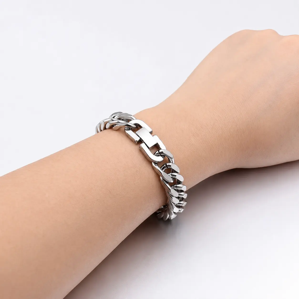 8mm Miami Cuban Link Bracelet for Men & Women - 316L Stainless Steel, Fold-Over Clasp, 3 Color Options, 7.09-8.66in Adjustable Length