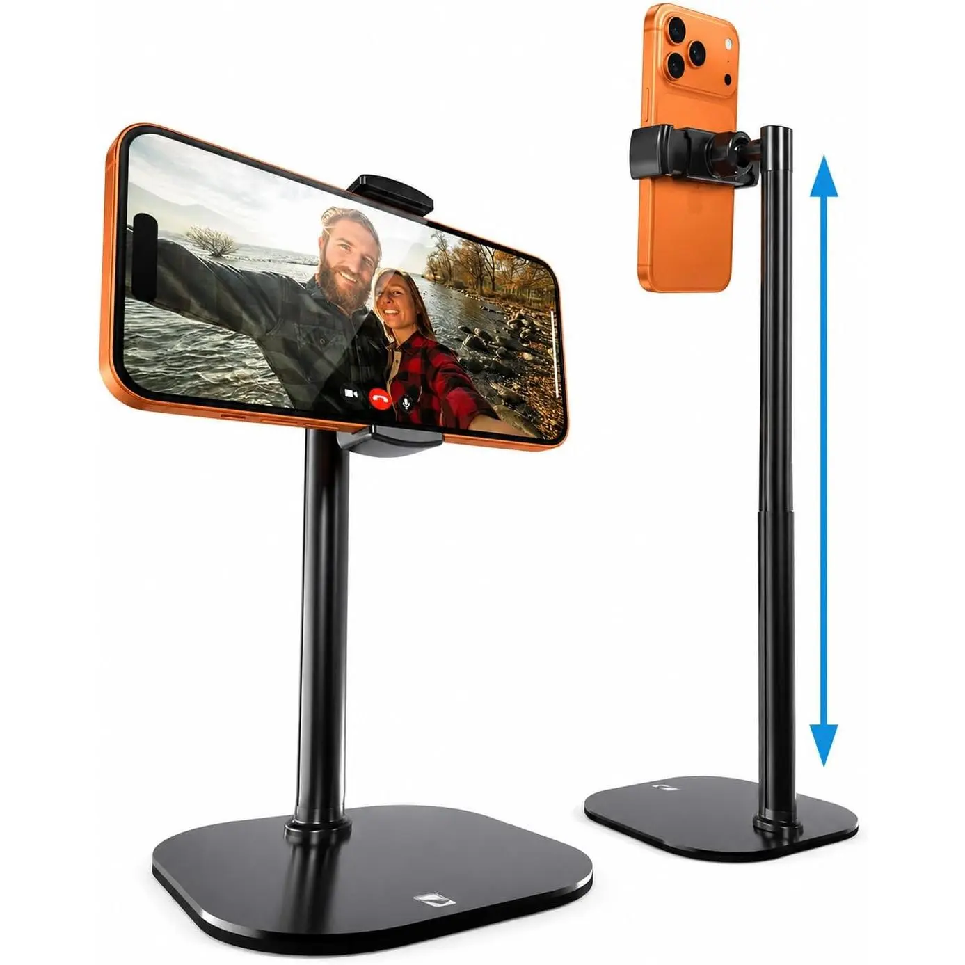 ChatStand Sturdy Cell Phone Holder - 9-13" Adjustable Height Desk Camera Accessory, Weighted Metal Base Tripod Stand for Filming, Video Calls - Fits iOS & Android Mobile Devices