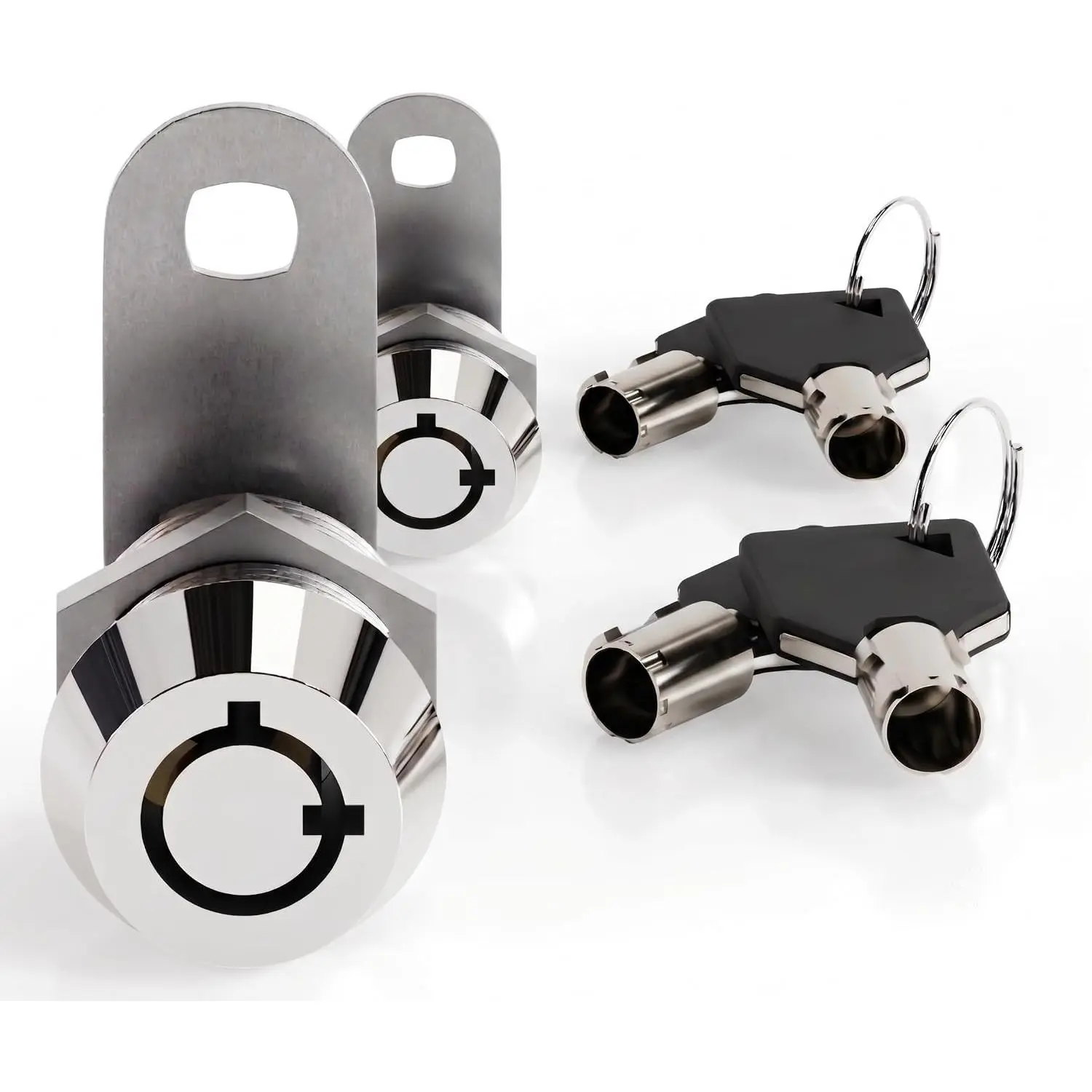 5/8" Tubular Cam Locks (90° Chrome, 2-Pack) RV Toolbox Cabinet Replacement