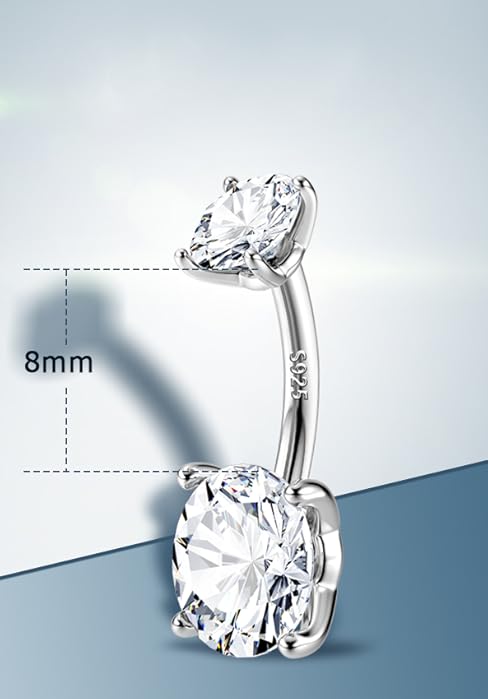 MILACOLATO 14G Gold Belly Button Bars 925 Sterling Silver Belly Bars Surgical Stainless Steel Hypoallergenic 14K Plated Gold Titanium Navel Piercing Jewellery 6/8/10/12mm