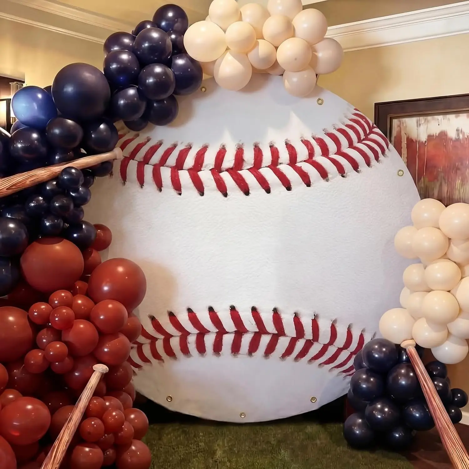 79 Inch Baseball Banner Party Decorations Large   Themed Party Backdrop for  Theme Birthday Decor Photo Supplies