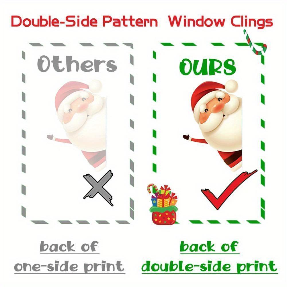 1 Set Santa Claus Elk Shop Hotel Christmas Window Double Sided Glass Sticker, Christmas, Halloween, Thanksgiving Day Gift gift