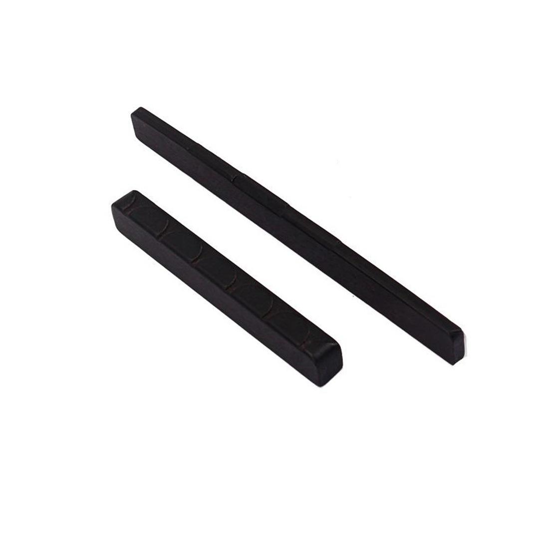 Classical guitar ebony top nut (52x6x9mm) + bottom nut (80x3x9/8mm)
