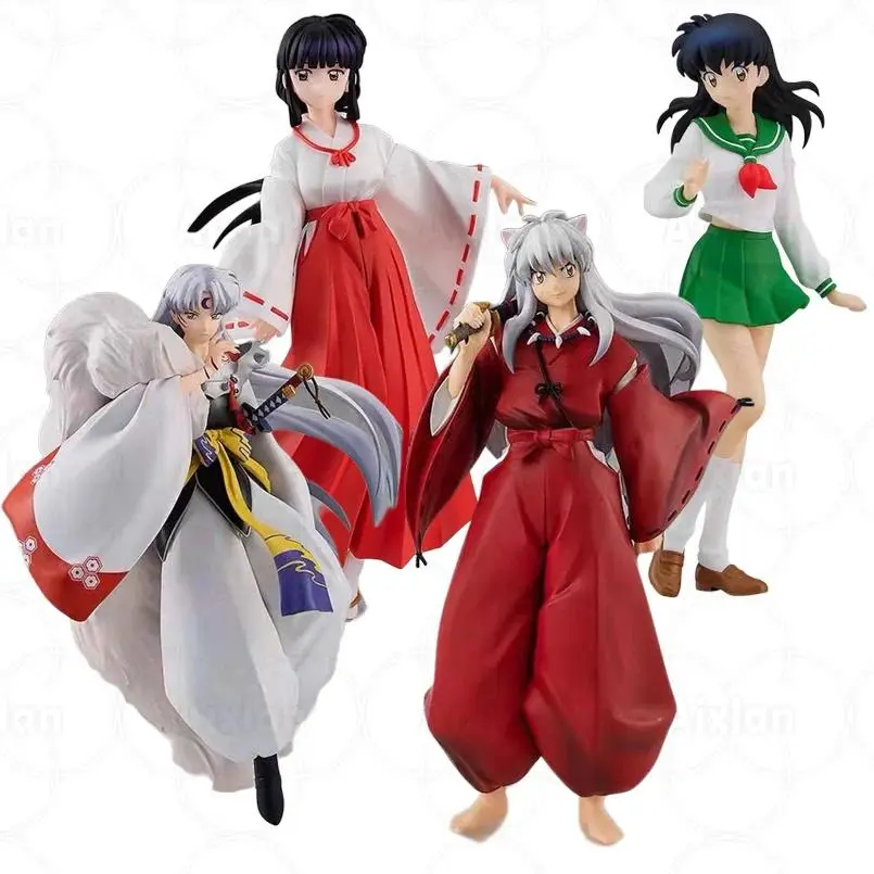 20cm Articulated PVC Anime Figures - Inuyasha Trio (Inuyasha, Kikyo, Sesshomaru) - Collectible Quality Model Toys for Anime Fans, Ideal Gift, Jointed Arms