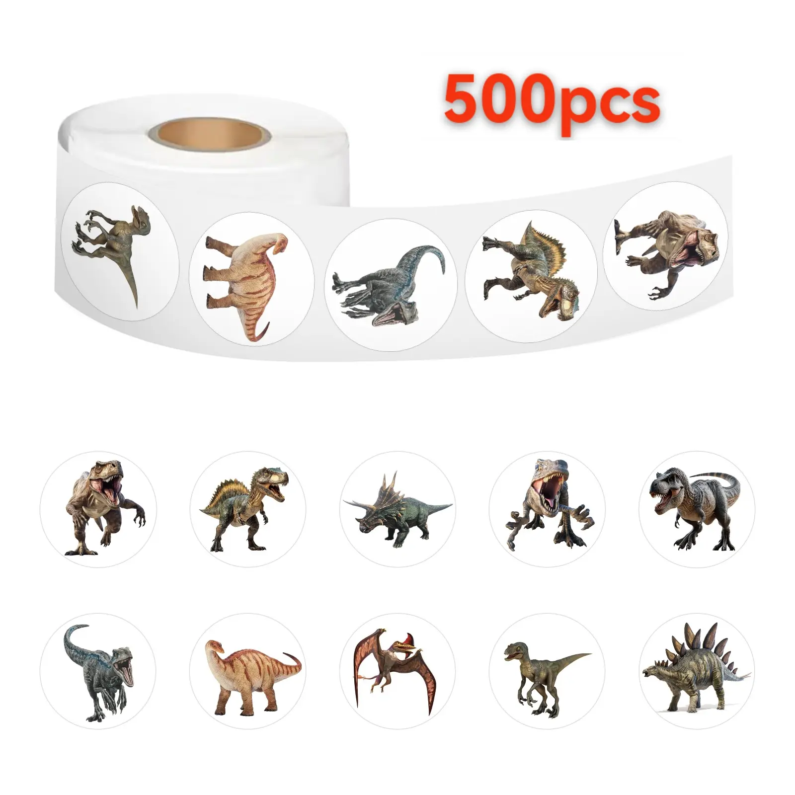 500PCS Dinosaur Realistic  Waterproof Vinyl Dinosaur Aesthetic Stickers for Water Bottle Laptop Craft Luggage Skateboard Scrapbooking Gift for Kids Animal Lover