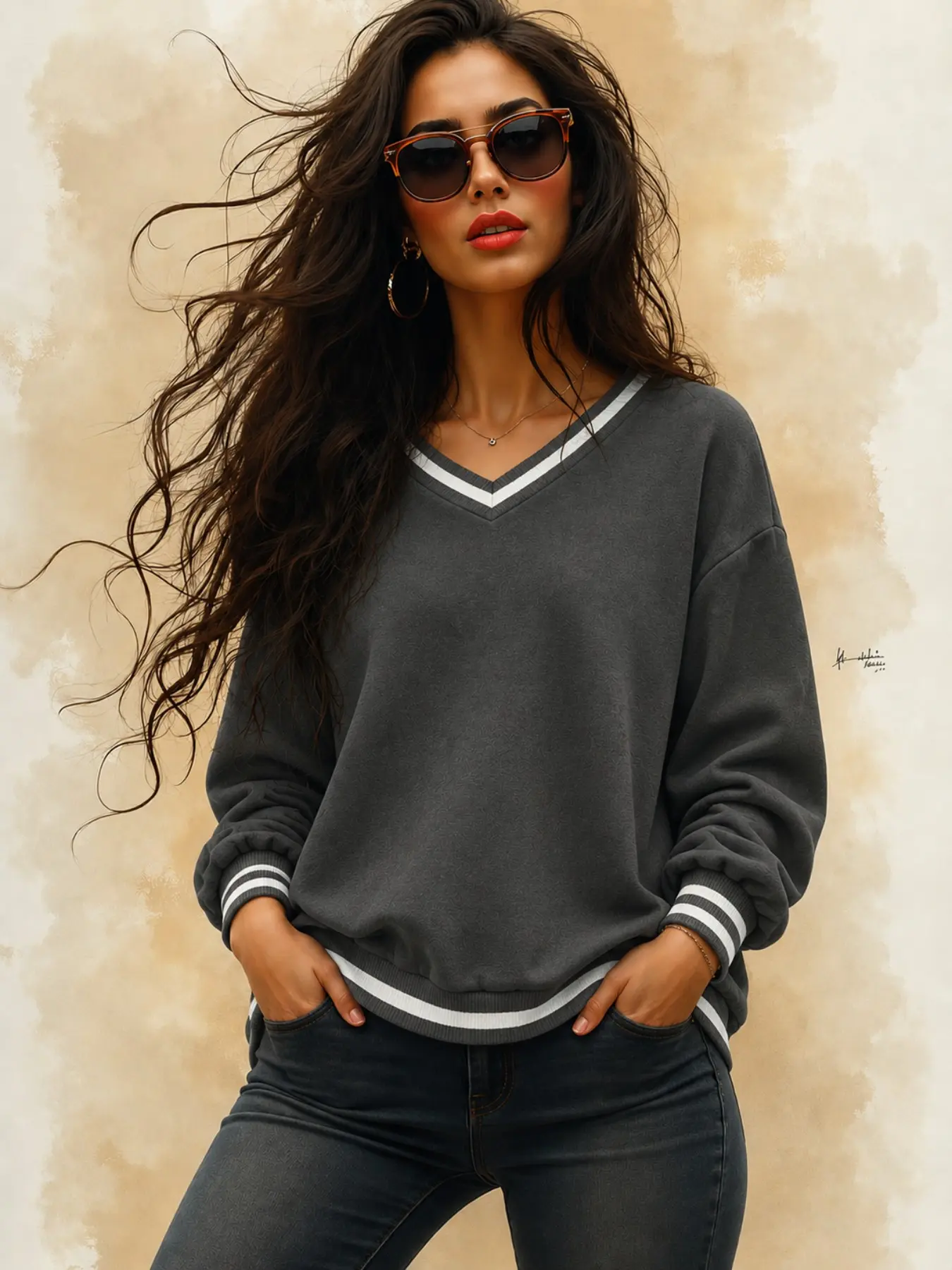 Womens Fashion Spring Summer Fall Winter V Neck Long Sleeves Loose Fit Sweatshirts Work, Sports, Running, Yoga, Hiking, Gym, Comfort Soft Fleece Airport Travel Pullover Outfits T Shirts Jackets Clothing Clothes Sweaters for Womens