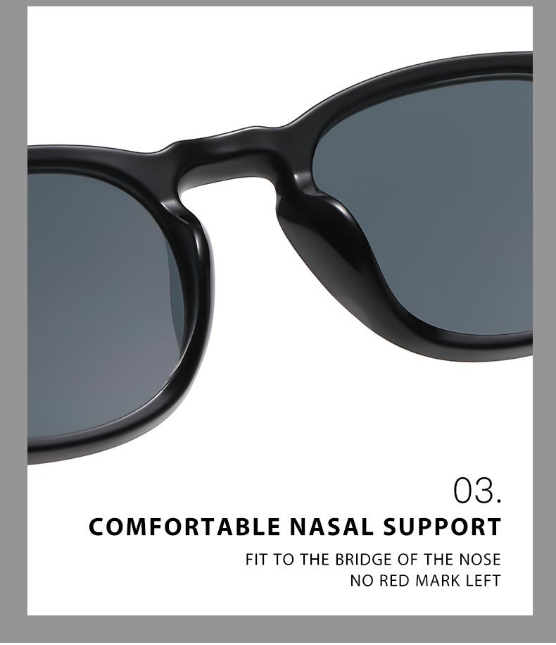 New European and American retro round frame rice nail sunglasses for men, cross-border popular sunglasses, trendy UV resistant sunglasses