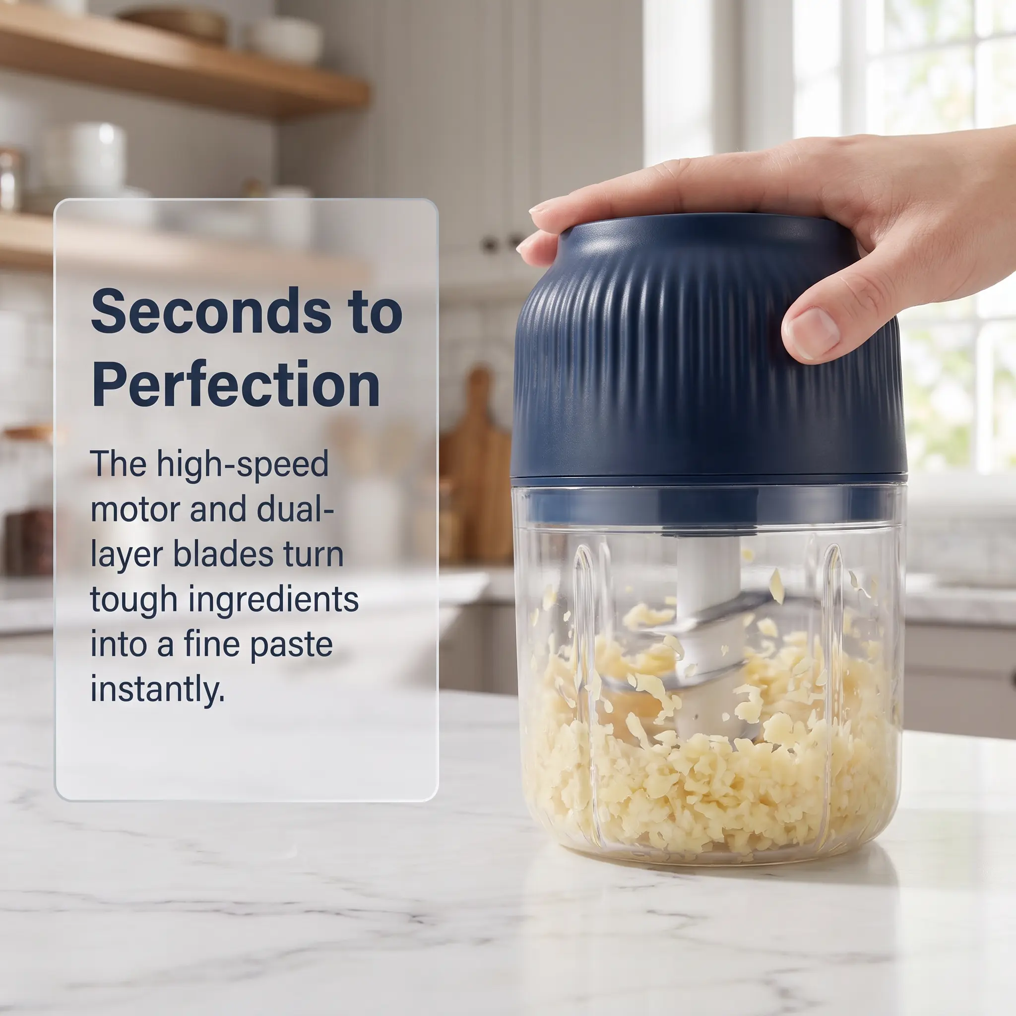 Mini USB Rechargeable Electric Vegetable Chopper, Portable Garlic & Onion Mincer Blender, No More Teary Eyes While Cutting Onions, Compact Household Kitchen Gadget