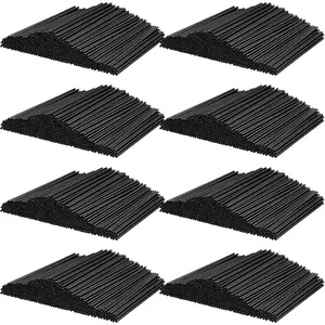 6000 Pcs Count Coffee Cocktail Stirrers Straws Disposable Plastic Sip Stir Sticks Cocktail Drink Stirrers Sticks Cups Straws for Bars Juice Drinking(Black,5 Inch)