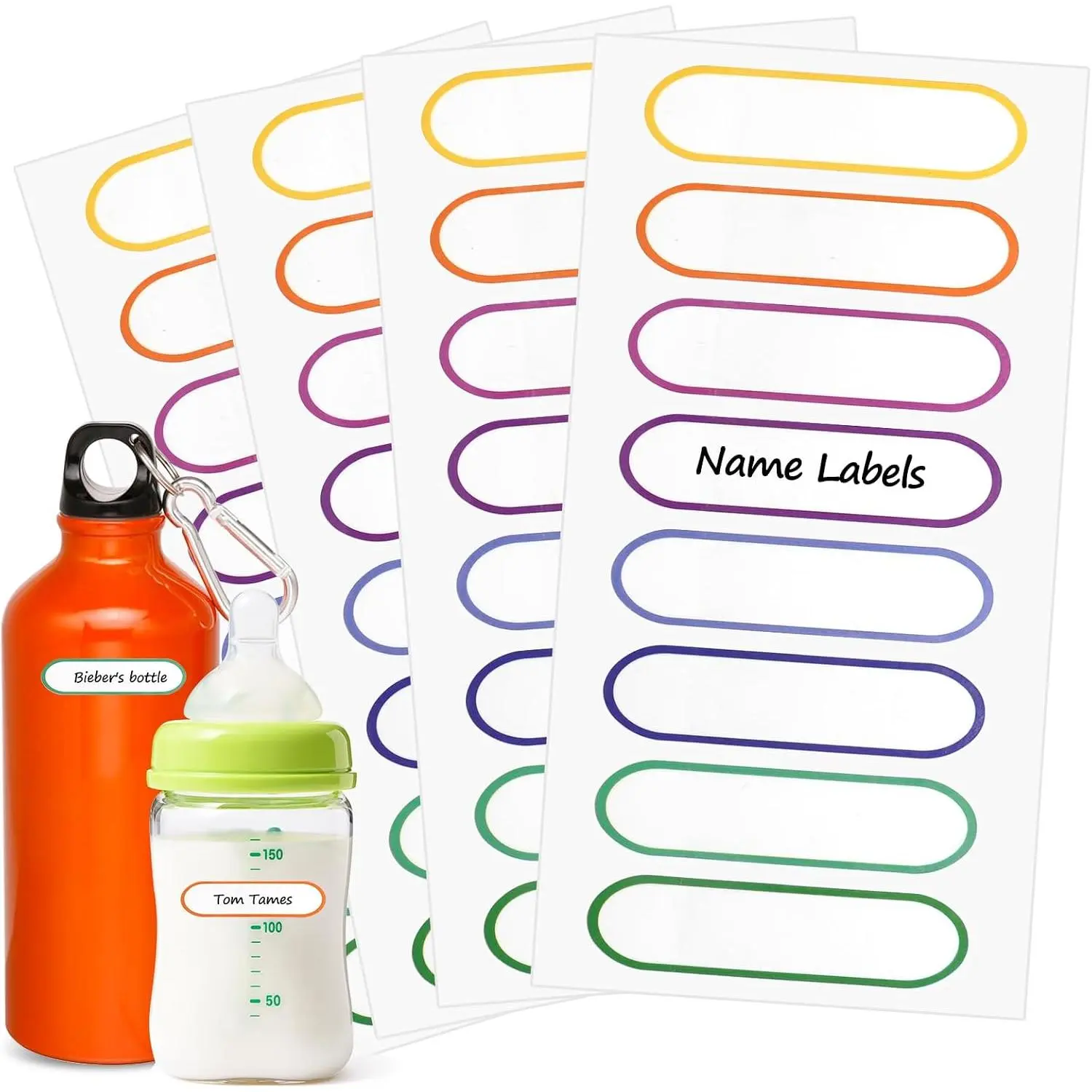 Name Labels for  , Dishwasher Safe Stickers | Self Laminating Washable Name Stickers for , School Supplies,  Bottles, Sippy Cups and Water Bottles, 136 count