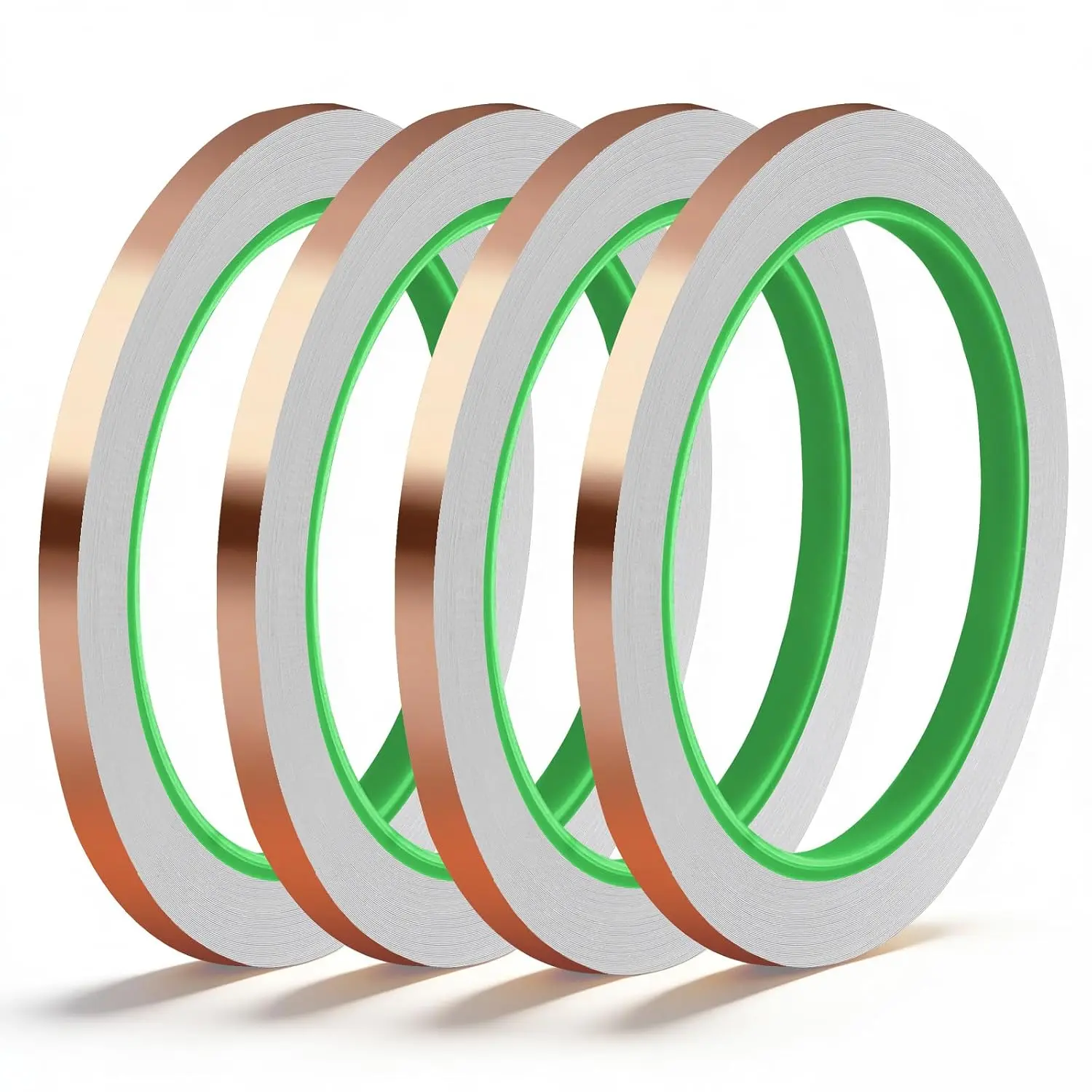 4 Pack Copper Tape, 1/4inch X 196.8FT Double-Sided Conductive Copper Foil Tape, Copper Tape Conductive Adhesive for EMI Shielding, Electrical Repairs, Guitars, Grounding, Craft Decorations
