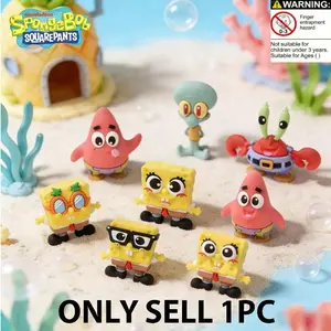 SpongeBob Officially Licensed 3D Anime Character Random One Modern Style Buddies Figurine Decorative SpongeBob SquarePants Patrick Krabs Squidward Cute Collectible Ornament for Room Office, Cute Cartoon Figurine, Cute Collectible Figurines