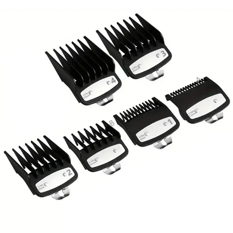Professional Salon Hair Trimmer Guide Comb Set, Precision Cutting Accessories, Universal Design Easy Maintenance, 6-Piece Kit