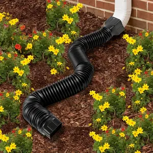 Upgraded sewer extension device, ABS + PE foldable telescopic rainwater drainage connector, 17 to 59 inches flexible rainwater drainage extension device