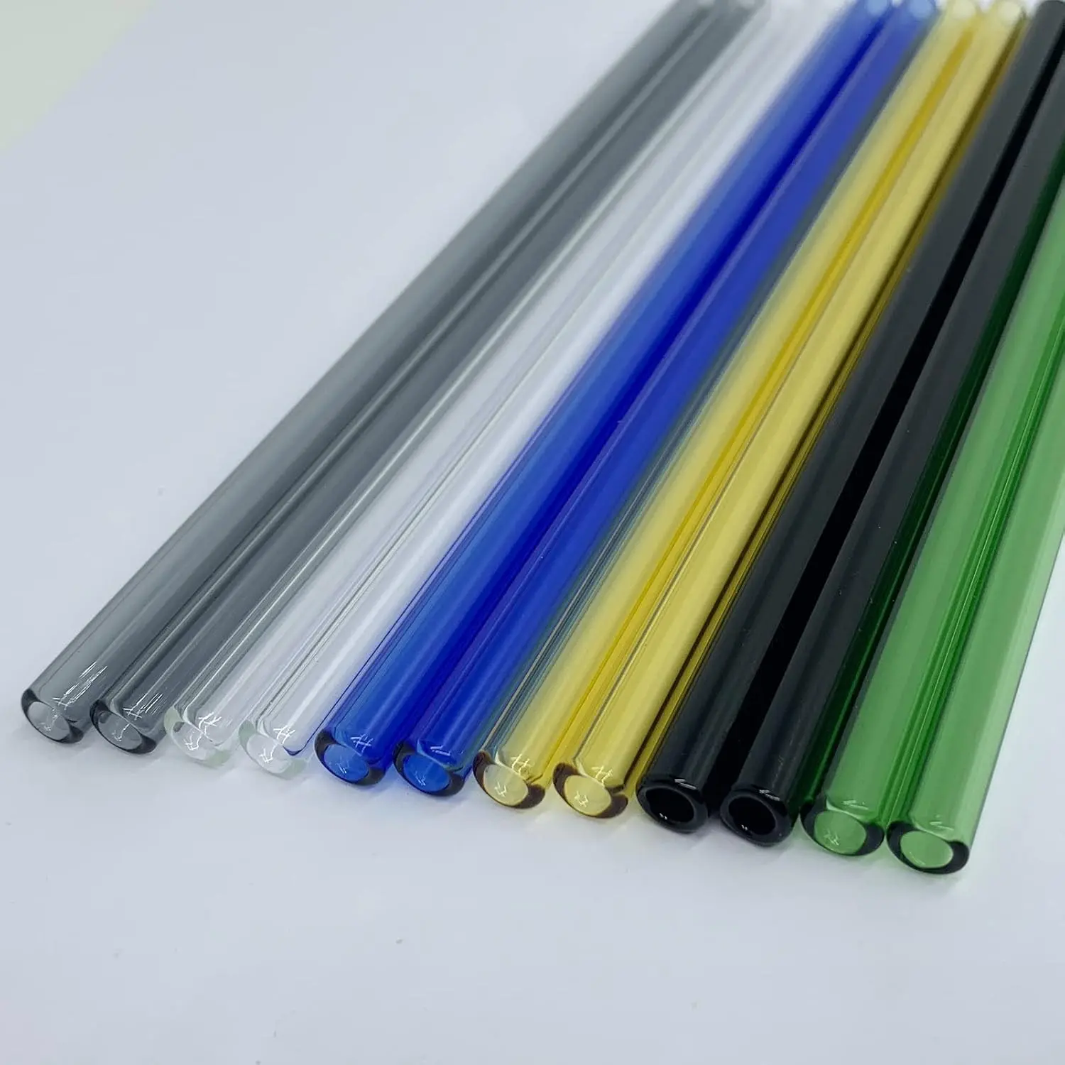 Glass tubes 12 Piece, 8 Inch Long Borosilicate Glass Tubes OD 8 mm Thickness 1.5 mm Colorful Industrial Glass Tubing for Tall Cup (8mm / Multiple Colors)