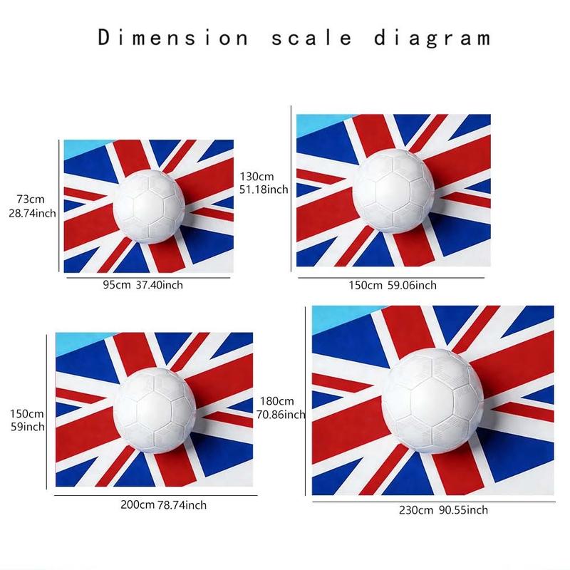 1 pc microfiber FIFA World Cup British Flag Soccer Ball Tapestry Wall Hanging Decoration for Living Room Bedroom Dining Room Outdoor and Holiday Decor Sport Theme Home Ornament Tapestry Background Cloth Hanging Cloth Wall Cloth Decorative Cloth