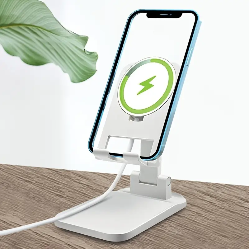 Adjustable Folding Desktop Wireless Charger Stand, Portable Phone Holder for Tablets & Smartphones, Convenient Charging Solution