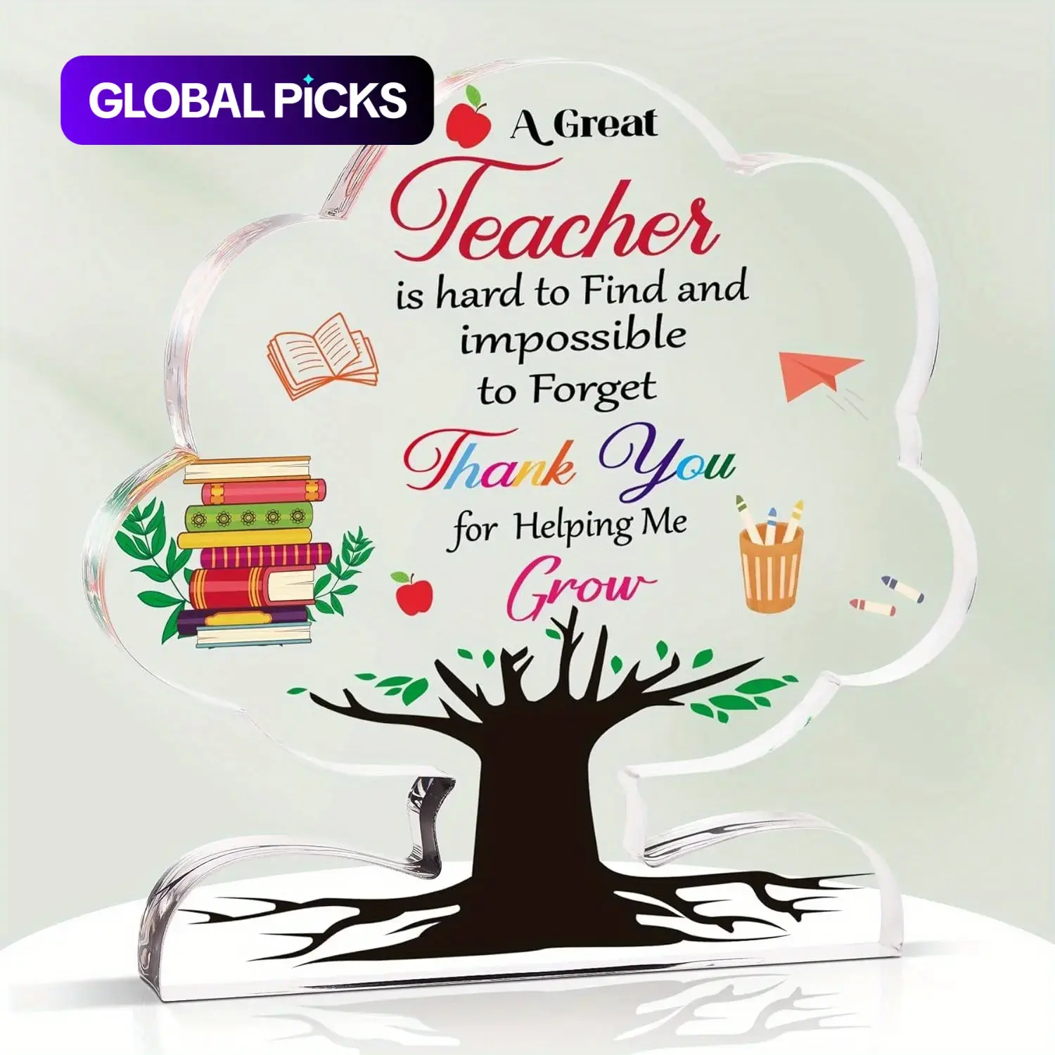 Acrylic Tree-Shaped Teacher's Day Gift, Creative Thank You Teacher Present, Unique Educator Home Décor Item for Appreciation, Gratitude, Acrylic Plaque Decor, Acrylic Plaque Sign, Acrylic Signage Plaque #GLOBAL PICKS