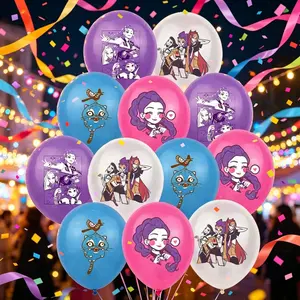 12-inch colorful latex balloons, colors such as pink,purple,white,and blue. These balloons with cartoon designs are perfect for decorating children's birthday parties, baby showers, and various themed parties Party Balloons Decorations
