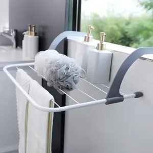 Adjustable folding drying rack - heavy-duty telescopic clothes drying rod, adopts space-saving folding design, adjustable height, suitable for balconies, radiators, window sills - indoor and outdoor dual-purpose drying rack,