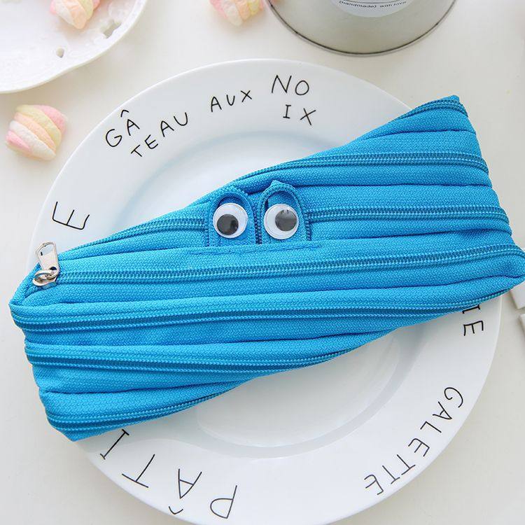 Creative Monster Zipper Pencil Case, Funny All-in-One Pull-Out Pen Bag, Cute Student Stationery Organizer