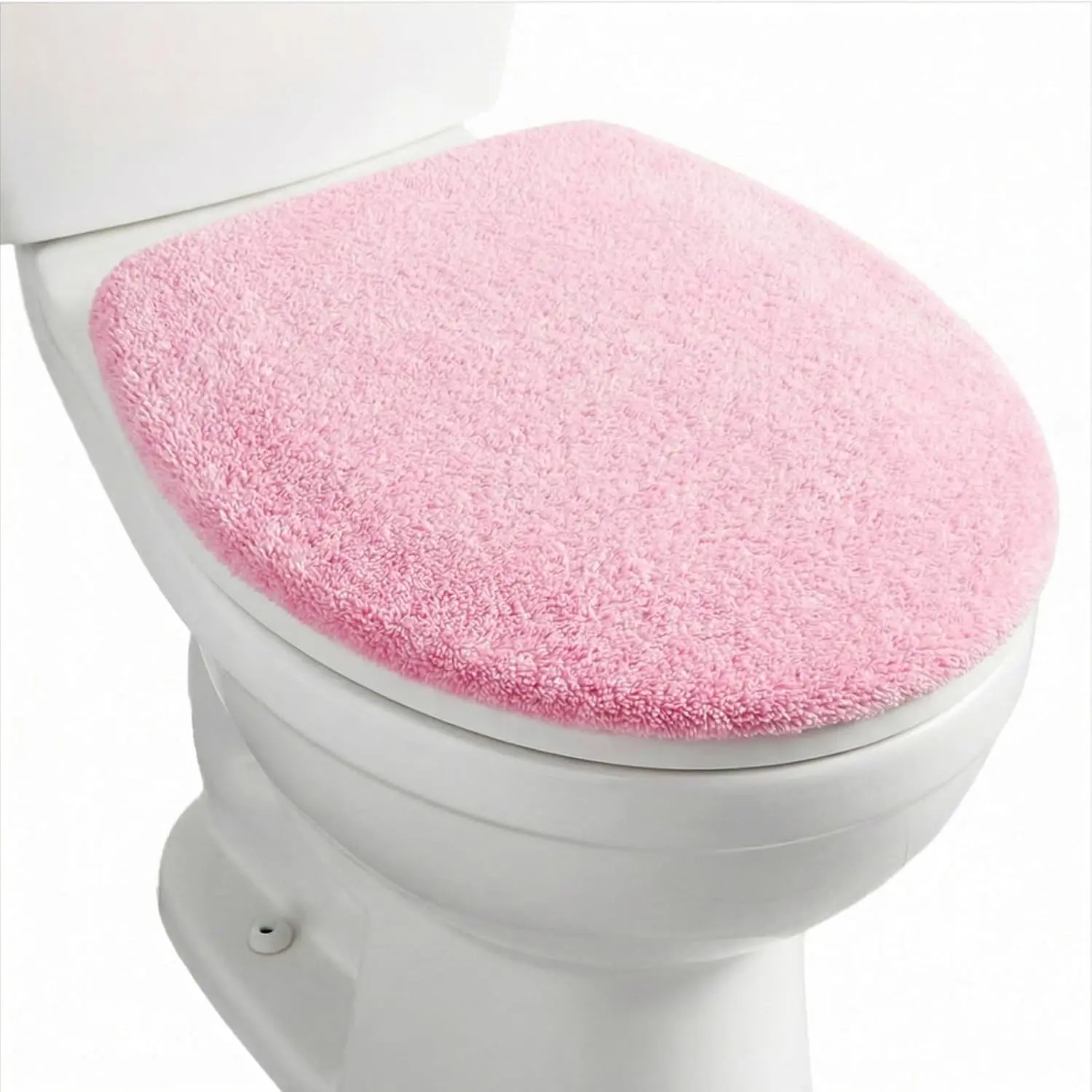 Microfiber Toilet Lid Cover, Non-Slip Soft Toilet Cover Adjustable Toilets Seat Covers Absorbent Machine Washable Covers Elastic Fits Most Round Elongated Toilets Bathroom Decor