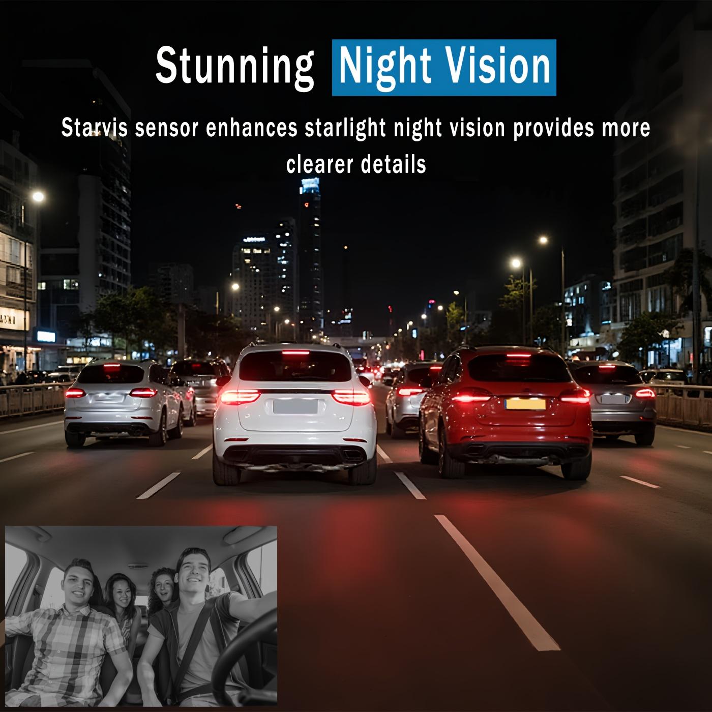4-Lens Dash Camera Full HD Vehicle DVR with 2-Inch Display, Night Vision, Loop Recording, Motion Detection, Front & Rear Wireless Recording, Rear View Mirror Dash Cam for Accident Evidence, Safe Driving, Parking Monitor, Optional 32GB Storage, Dashcam, Fu