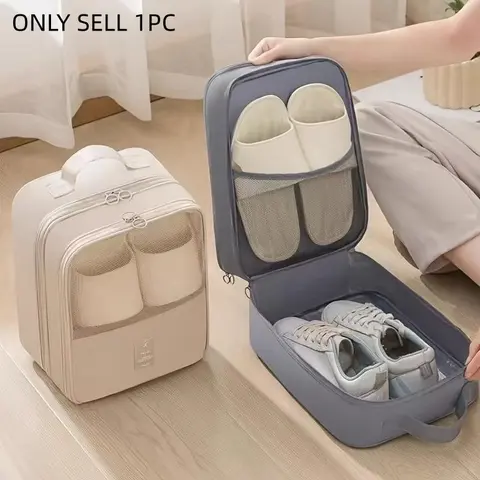 2 in 1 Travel Shoe Storage Bag, Foldable Shoe Organizer, Compact Shoe Storage Bag for Home and Travel, Home Organizer, Travel Essentials Carryall, Travel Organization Pouch, Portable Travel Accessories, Travel Necessities