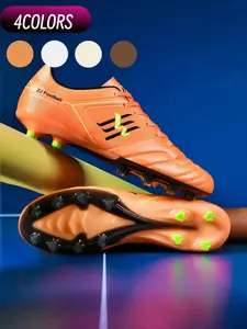 Multi Colors Unisex Long Stud Soccer Cleats Grass Match Training Synthetic Leather Rubber Durable Good Grip