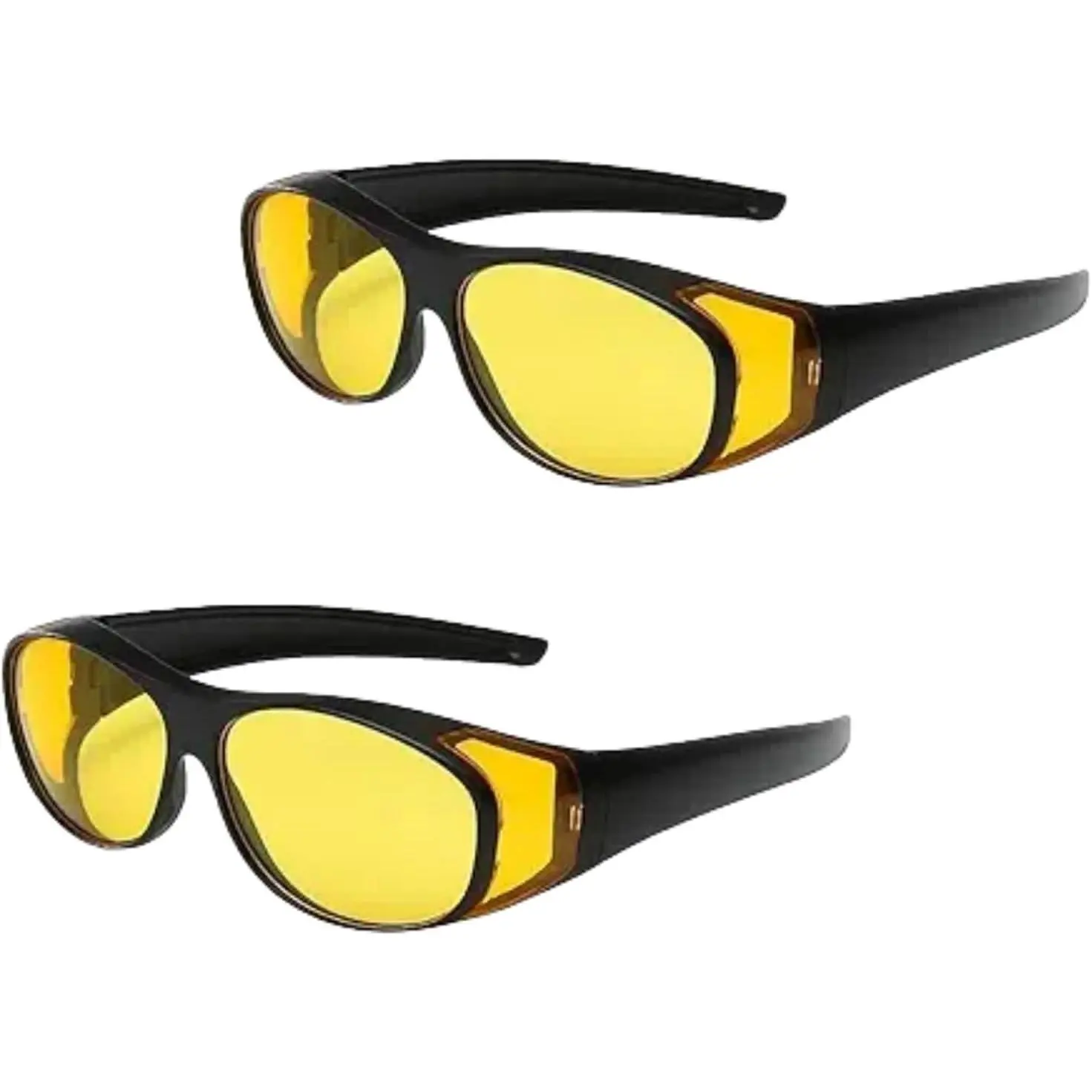 2 count  Night Vision Glasses - UV Protection Driving Glasses, Adjustable Thermal Imaging Eyewear | High-Protection, Night Vision IR For Safe Driving And Outdoor(Yellow)