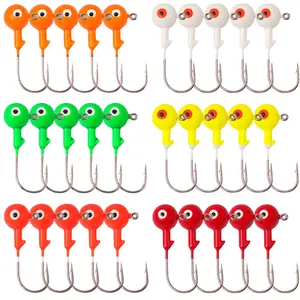 50pcs/60pcs Fishing Jig Heads Hook, Crappie Jigs Head Fishing Hook 1/32oz 1/16oz 1/8oz for Walleye Bass Trout Freshwater Saltwater
